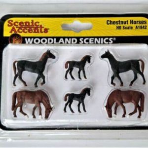 HO Scale Scenic Accents A1842 Chestnut Horses