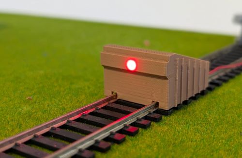 HO/OO Scale Lighted Buffer Stop (2-Pieces)