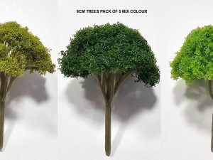 HO /OO Scale 8cm Green Trees (5 Pack)
