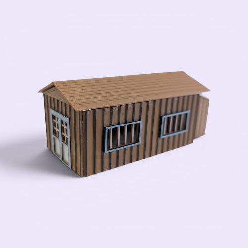 HO/OO Lighted Goods/Track-Side Warehouse (Colored Model)