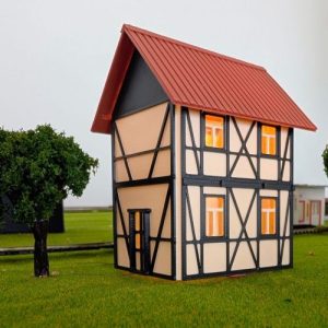 Duplex Medieval Town House HO/OO (Colored Model)